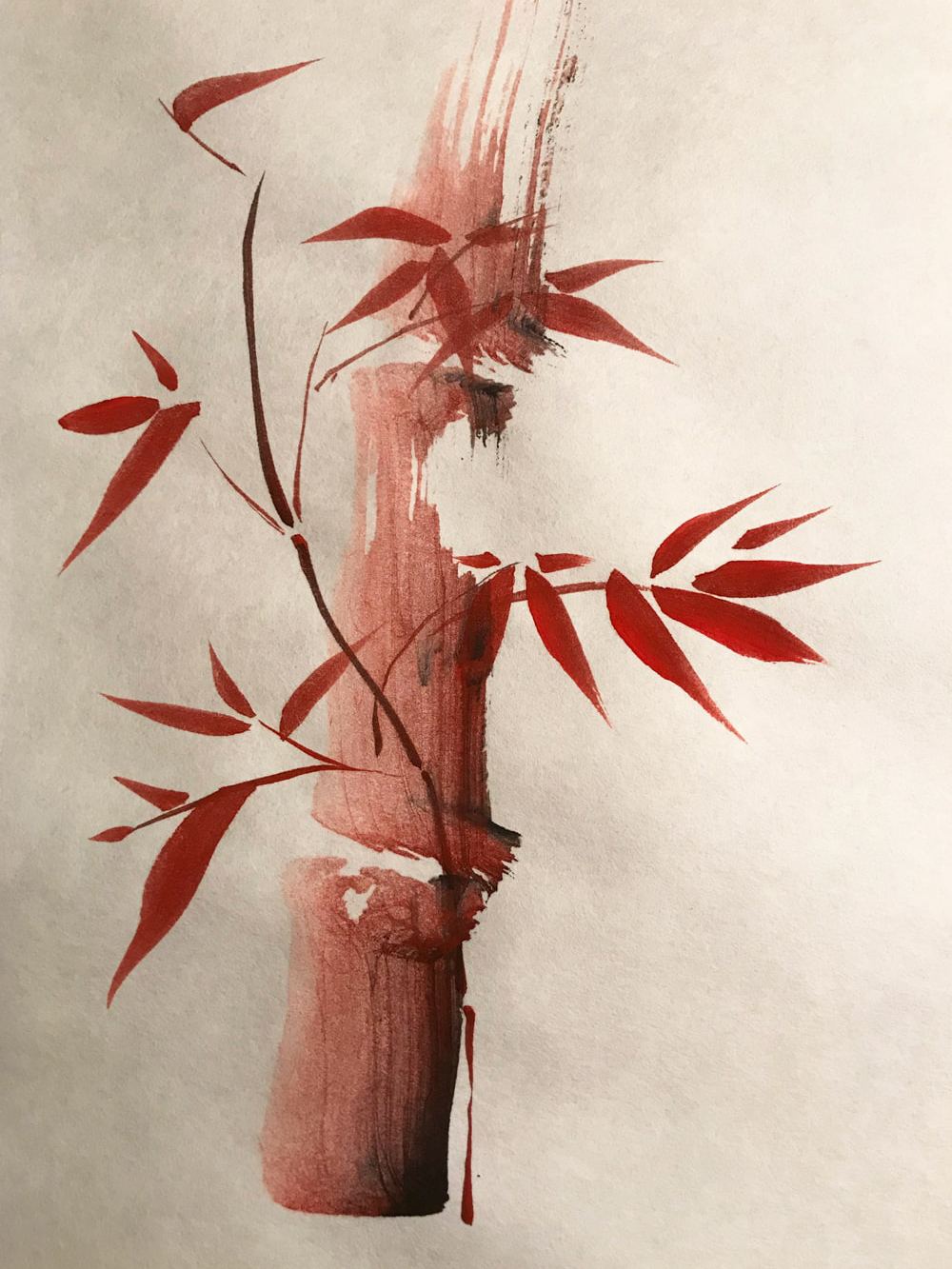 SabineGröner Sumi-e Roter Bambus